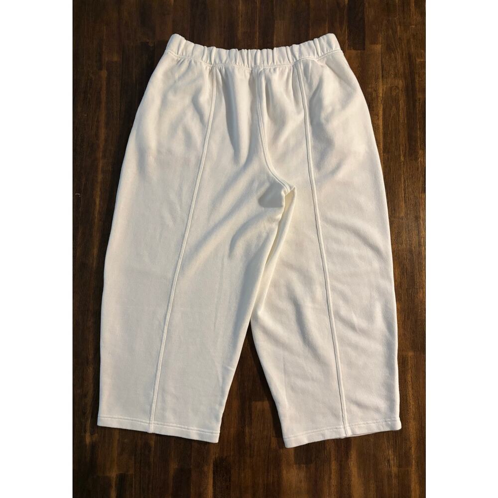 Aerie Women’s Large Barrel Sweatpants Fleece Pull On Elastic Waist Crop - Picture 2 of 8